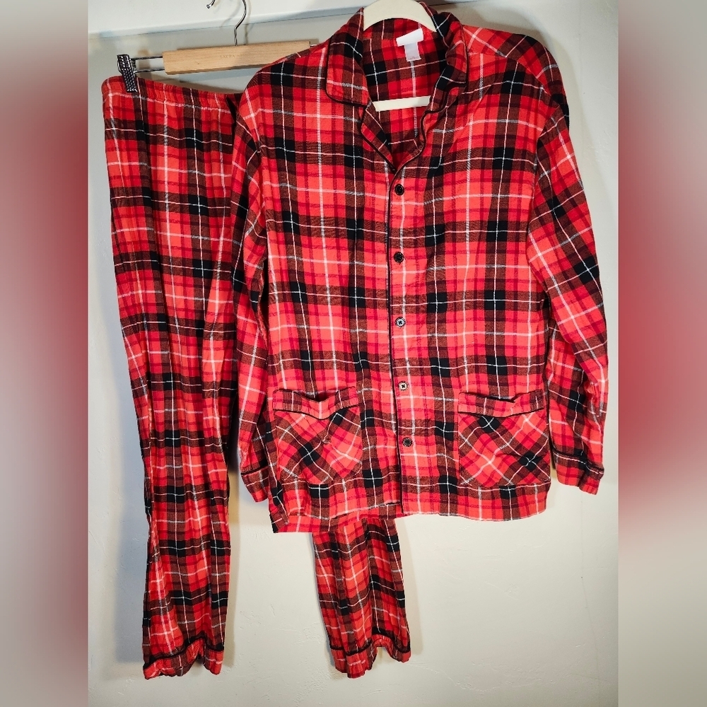 Wondershop Plaid Pajamas Set - Red and Black 100% Cotton Sz M